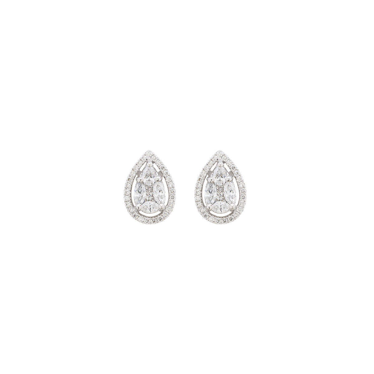 Ornate Teardrop Stud Earrings