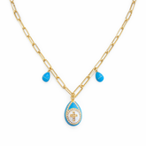 Celestial Turquoise Egg with Cross Necklace