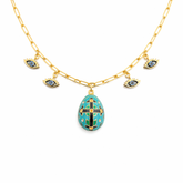 Cross Egg and Eye Necklace