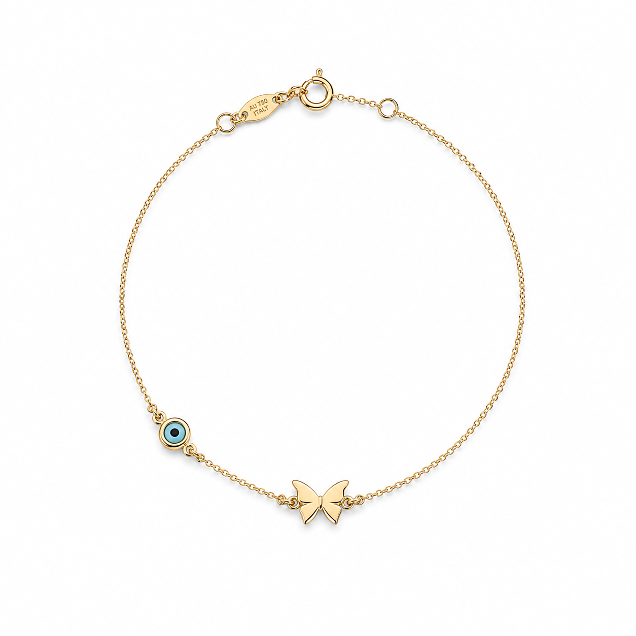 Butterfly and Evil Eye Bracelet