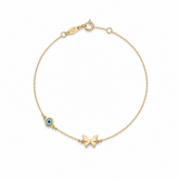Butterfly and Evil Eye Bracelet