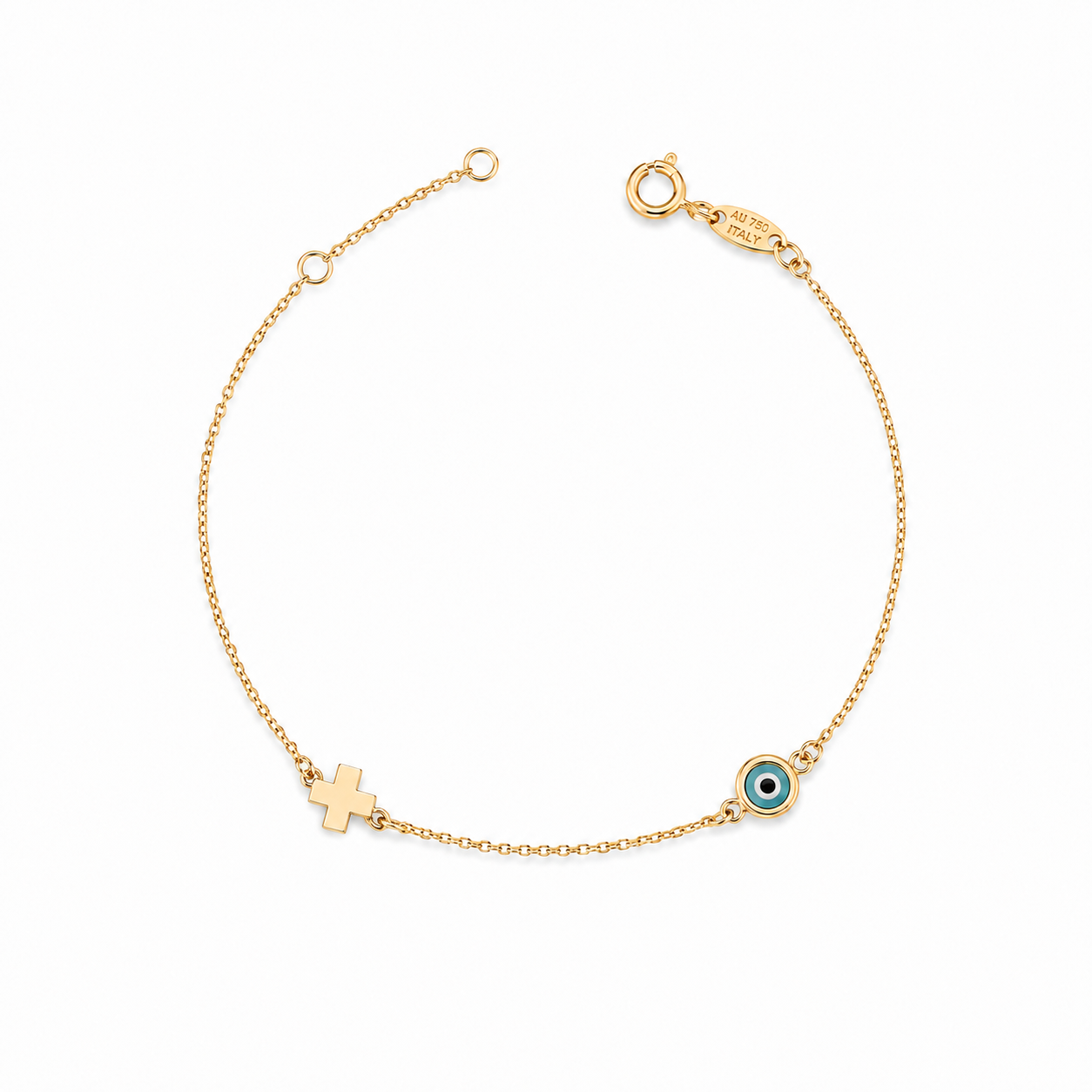 Evil Eye and Cross Bracelet