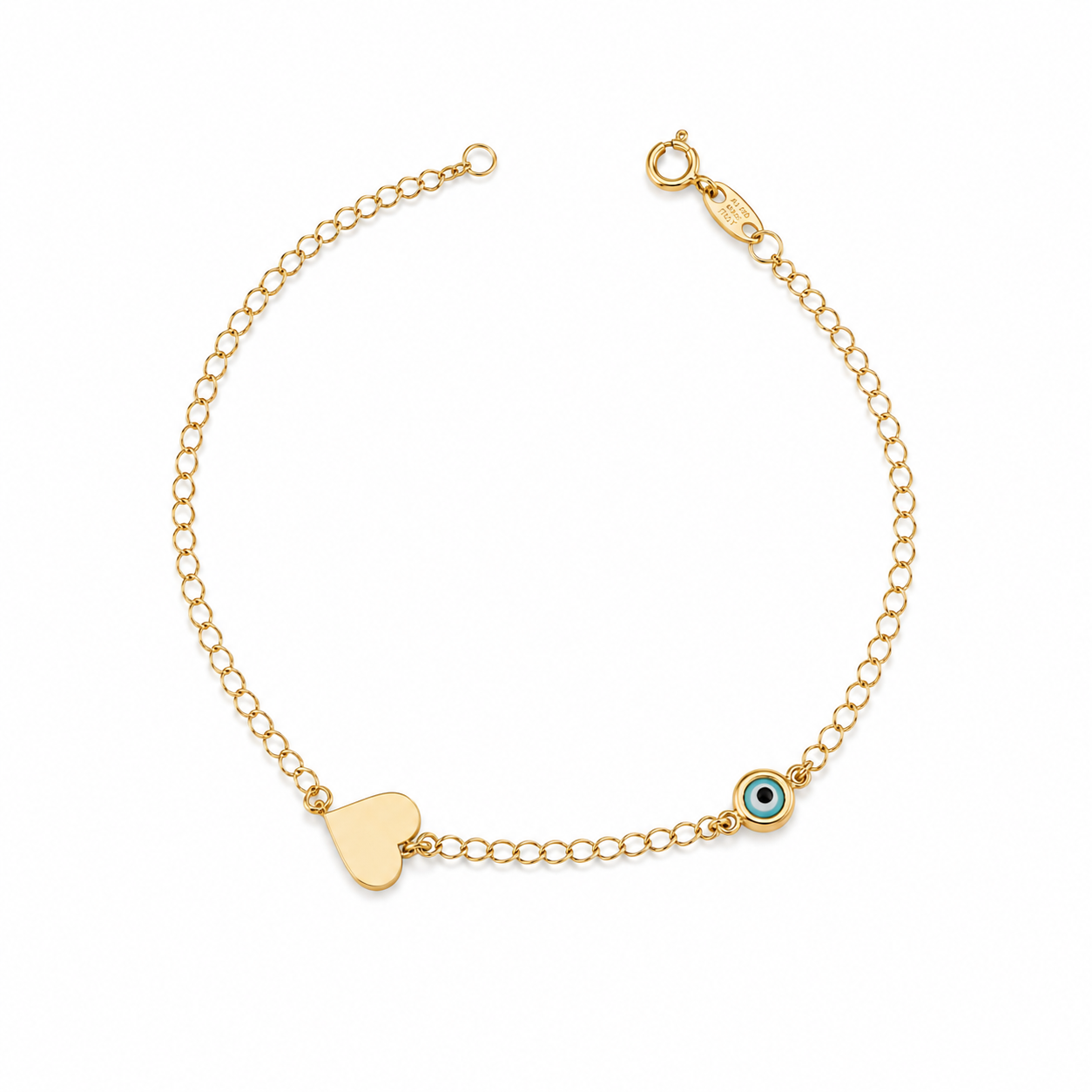 Heart and Evil Eye Bracelet