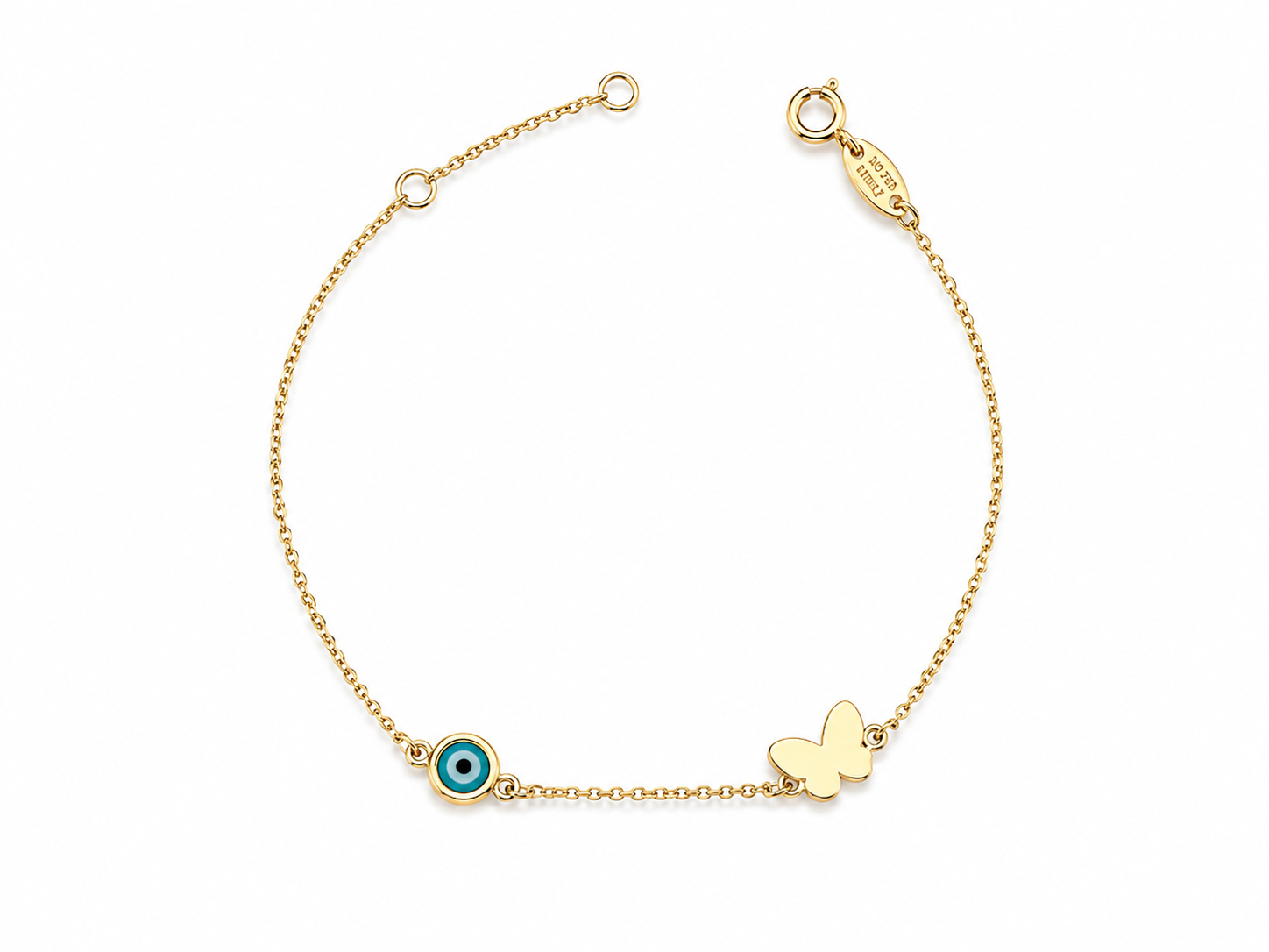 Butterfly and Evil Eye Bracelet