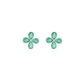 Emerald Flower Stud