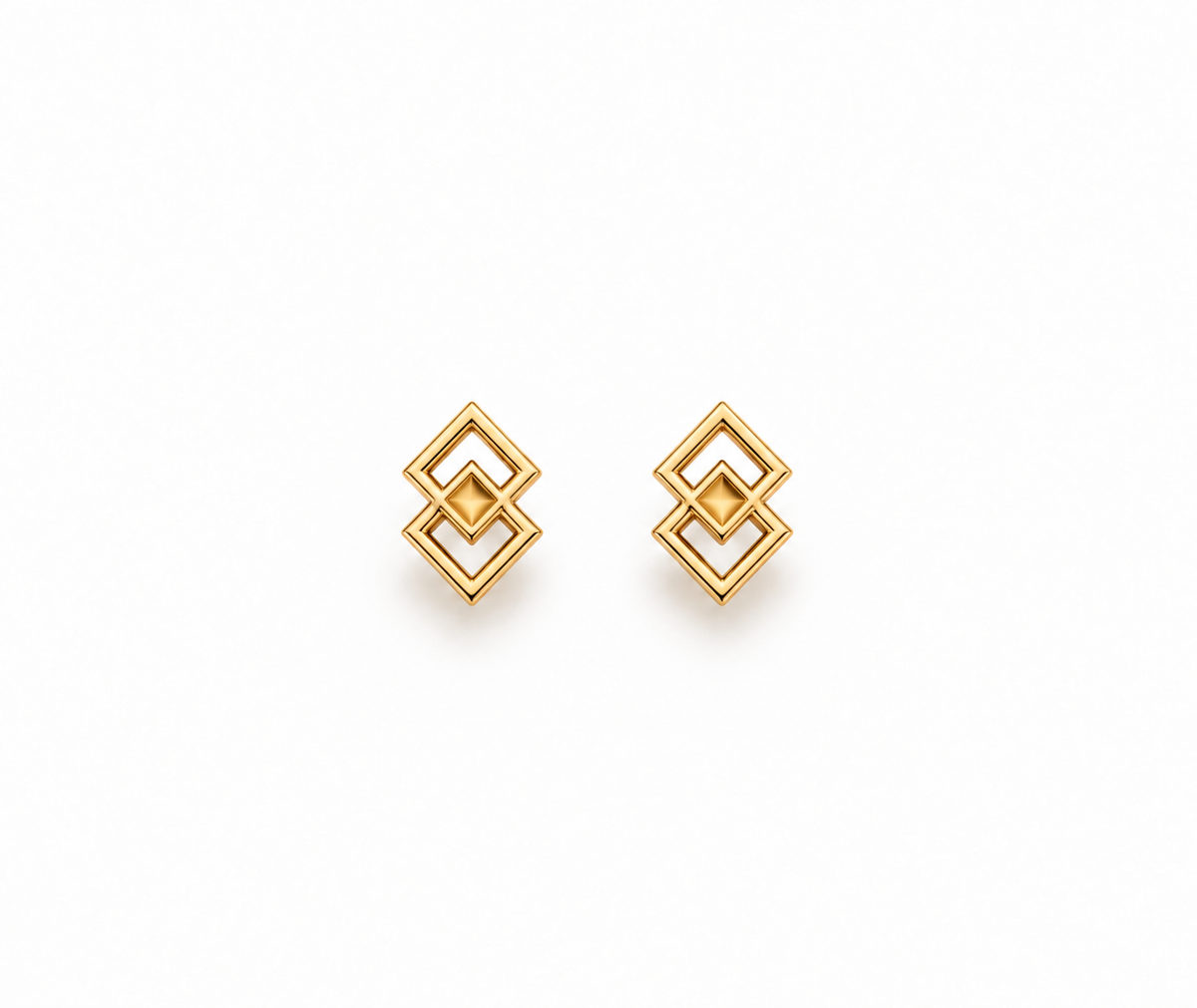 Rhombus in Rhombus Stud Earrings