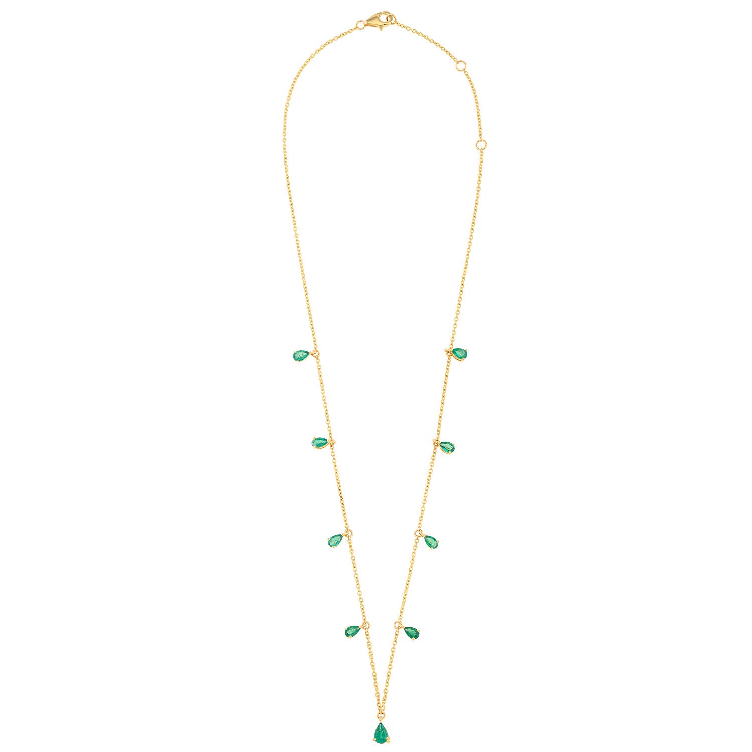 Pear Shaped Emerald Drops Necklace