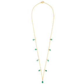 Pear Shaped Emerald Drops Necklace