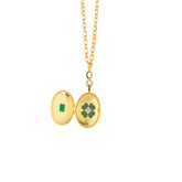 4 Leaf Clover Locket Necklace