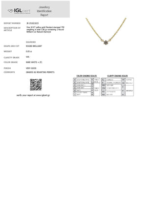 0.05CT, F, VVS DIAMOND NECKLACE