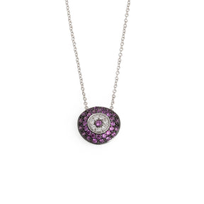 Pink Sapphire Pebble Evil Eye
