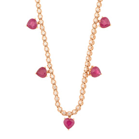 Ruby Hearts Necklace