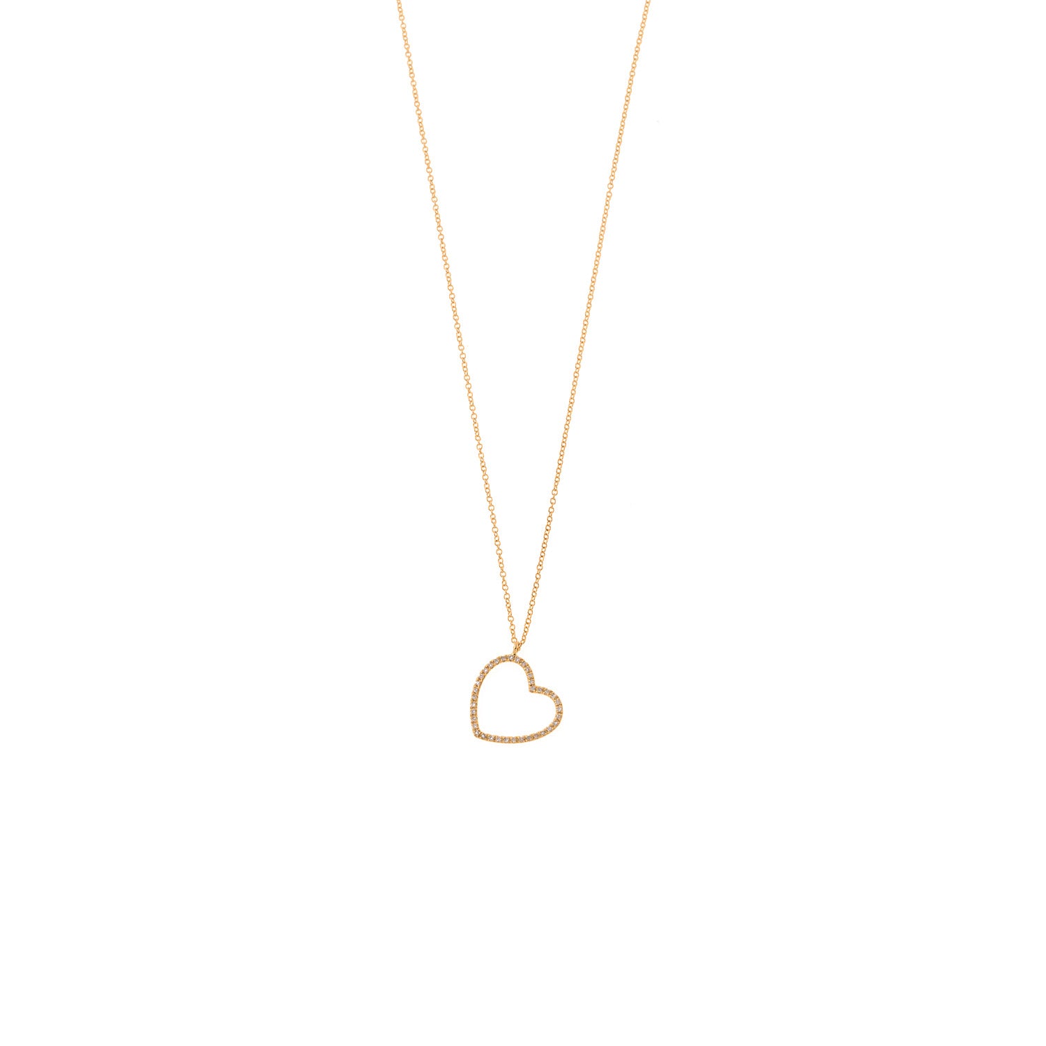 Tilted Diamond Heart Necklace