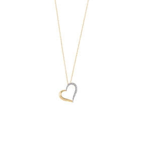Diamond Meets Gold Heart Necklace