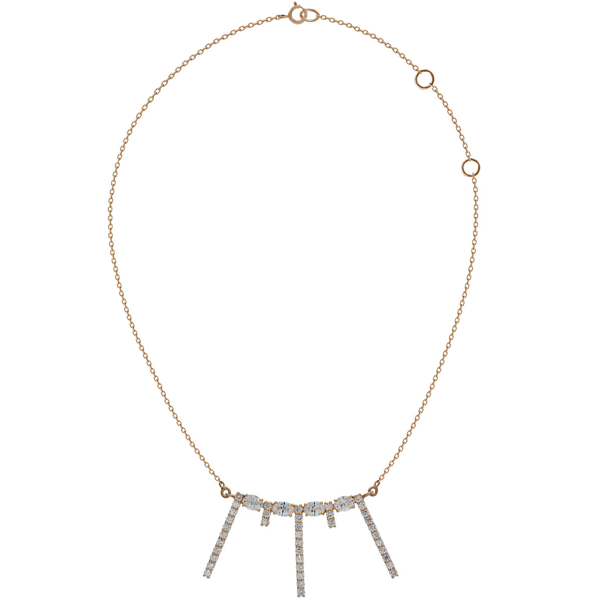 Oval Diamond Bar Necklace