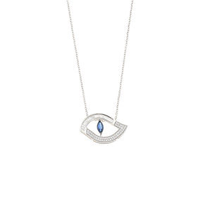 Evil Eye Necklace. Diamond Necklace. Blue Sapphires. Tear drop necklace. Fine Jewelry. Gift. Κολιέ μάτι. Κολιέ για δώρο μάτι. Χρυσό κολιέ. Κολιέ με διαμάντια. Κολιέ με ζαφείρια. Μάτι φυλαχτό. 