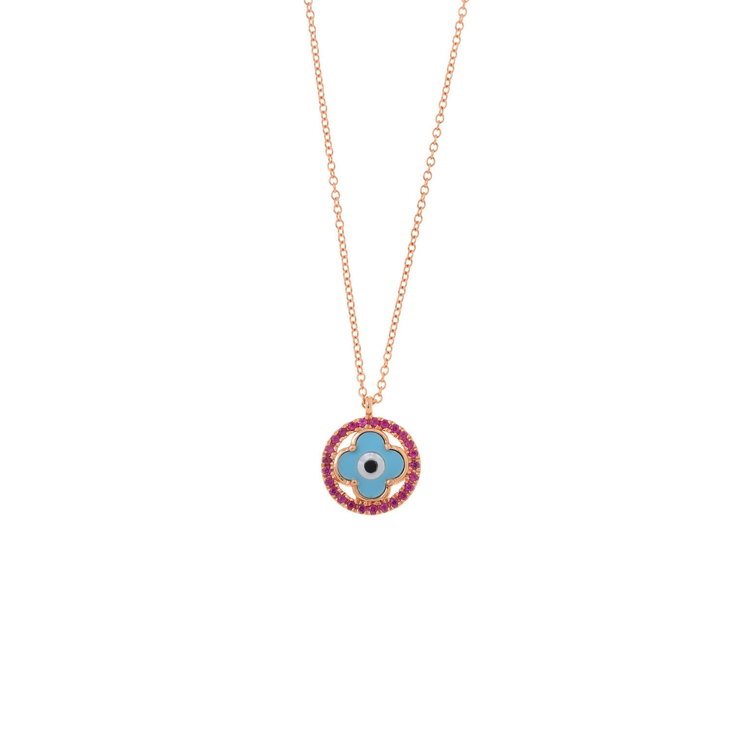 Ruby Circle Eye Necklace