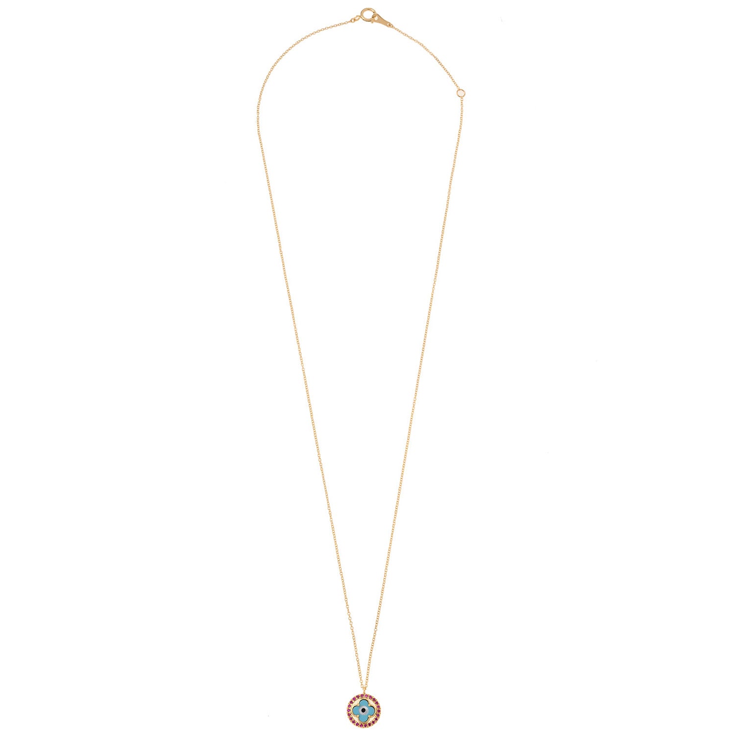 Ruby Circle Eye Necklace