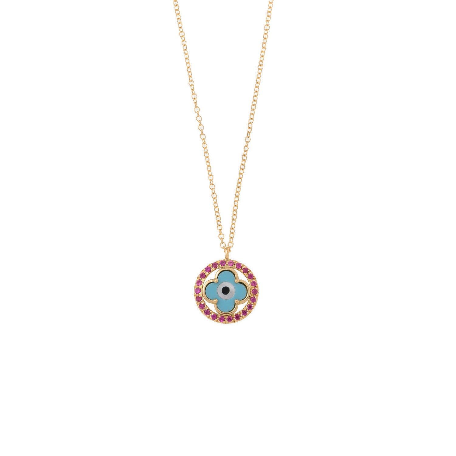 Ruby Circle Eye Necklace