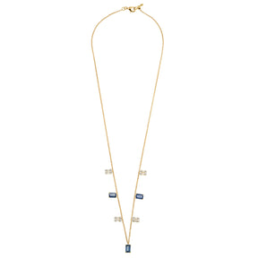 Gold and diamond bar necklace. Bar necklace. Diamond Necklace. Diamond Bar. Necklace. Fine Jewellery. Golden Hall. Greece. Athens. Χρυσή μπαρέτα. Διαμαντένια μπαρέτα. Χρυσό κολιέ. Κολιέ με διαμάντια. Sapphire necklace. Diamond and sapphire bar necklace.