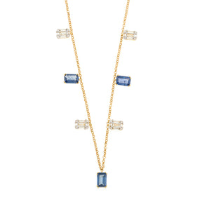 Gold and diamond bar necklace. Bar necklace. Diamond Necklace. Diamond Bar. Necklace. Fine Jewellery. Golden Hall. Greece. Athens. Χρυσή μπαρέτα. Διαμαντένια μπαρέτα. Χρυσό κολιέ. Κολιέ με διαμάντια. Sapphire necklace. Diamond and sapphire bar necklace.