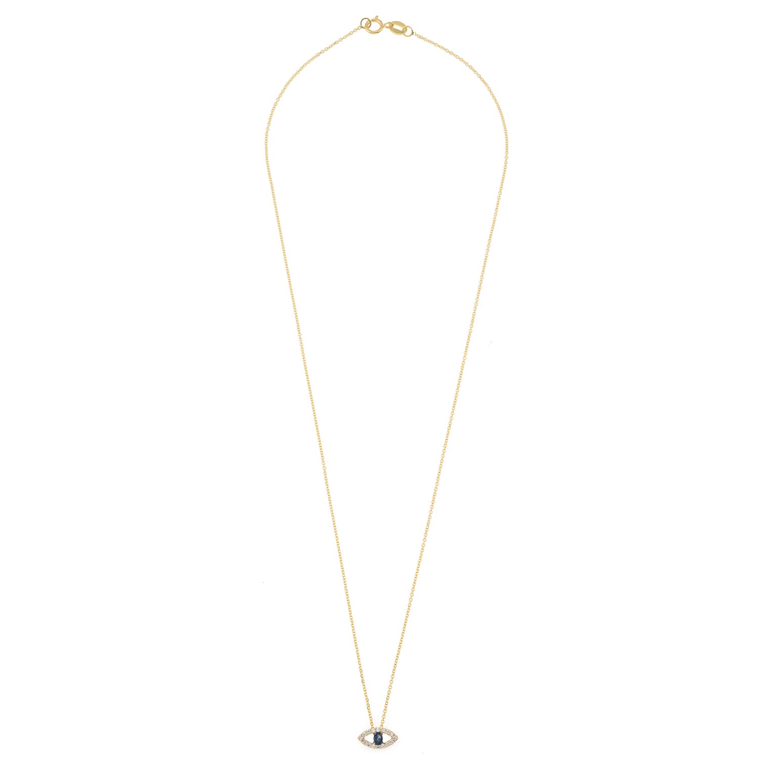 Evil Eye Necklace. Diamond Necklace. Blue Sapphires. Tear drop necklace. 18K Gold. Rose Gold, White Gold, Yellow Gold. Fine Jewelry. Gift. Κολιέ μάτι. Κολιέ για δώρο μάτι. Χρυσό κολιέ. Κολιέ με διαμάντια. Κολιέ με ζαφείρια. Μάτι φυλαχτό. Μάτι με διαμάντια. Στρογγυλό μάτι κολιέ. 