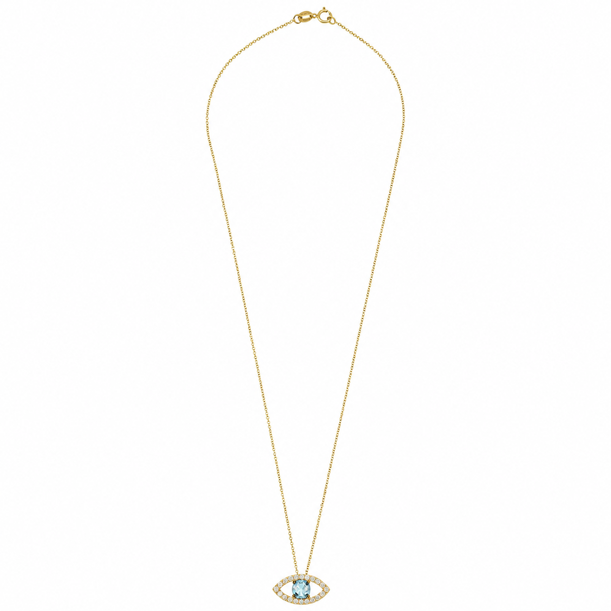 Large Aqua Eye Necklace