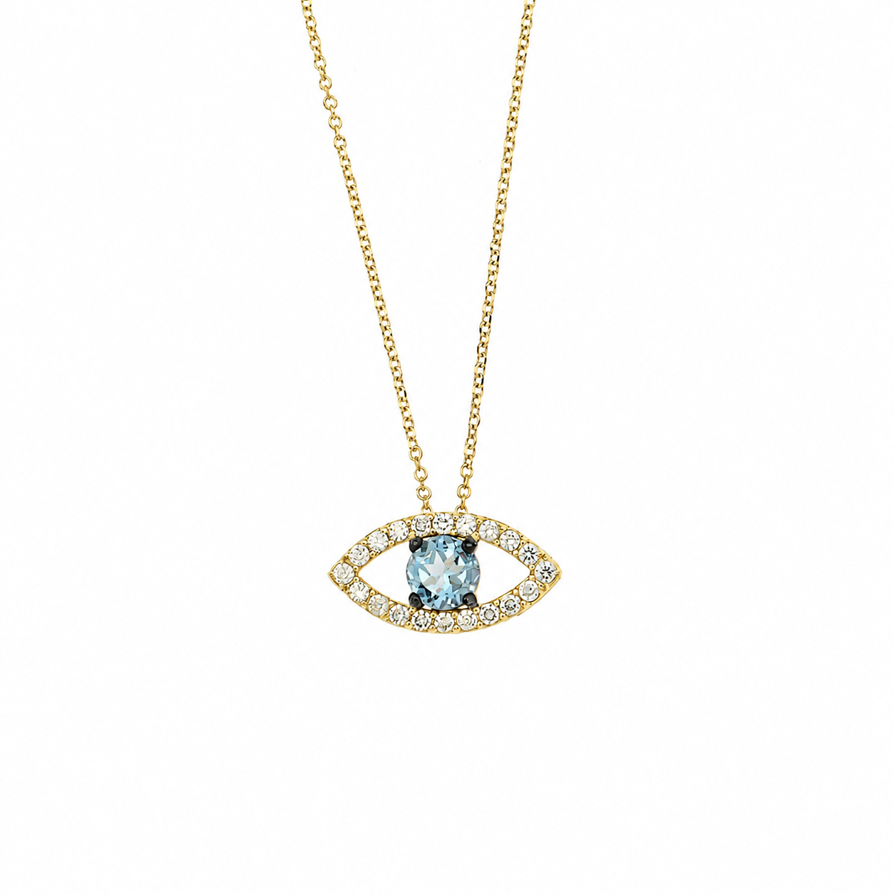 Large Aqua Eye Necklace