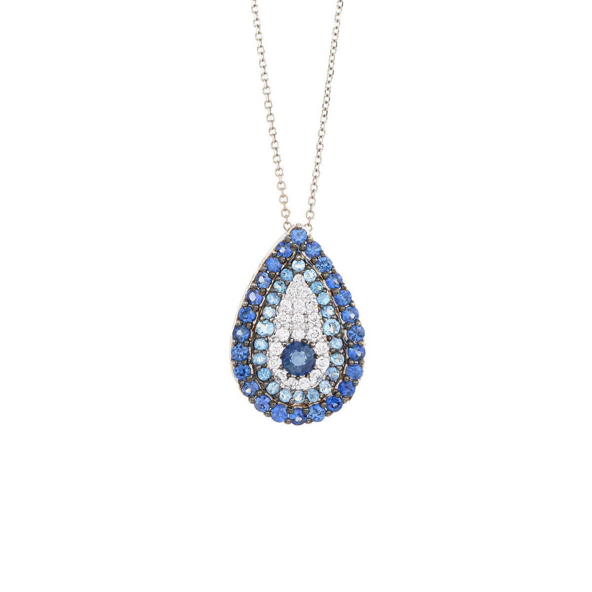 Dark Blue Eye Drop Necklace