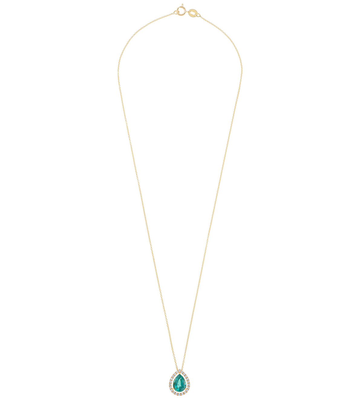 Pear Emerald and Diamonds Necklace