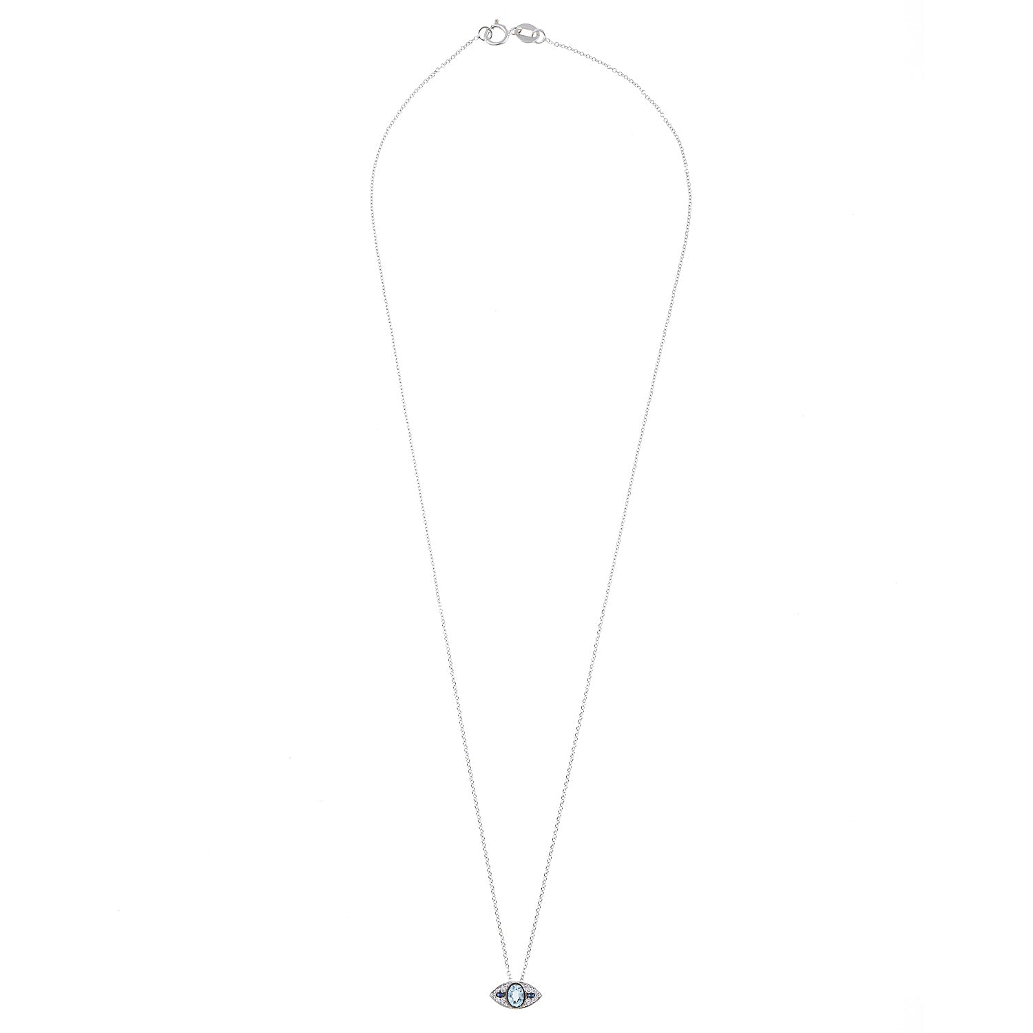 Blue Baguette Eye Necklace