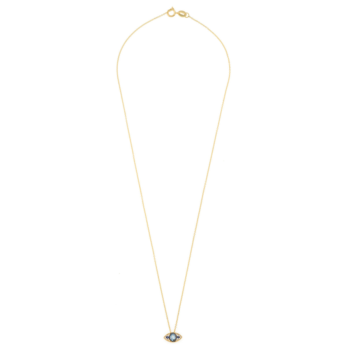 Evil Eye Necklace. Diamond Necklace. Blue Sapphires. Tear drop necklace. 18K Gold. Rose Gold, White Gold, Yellow Gold. Fine Jewelry. Gift. Κολιέ μάτι. Κολιέ για δώρο μάτι. Χρυσό κολιέ. Κολιέ με διαμάντια. Κολιέ με ζαφείρια. Μάτι φυλαχτό. Μάτι με διαμάντια. Στρογγυλό μάτι κολιέ.