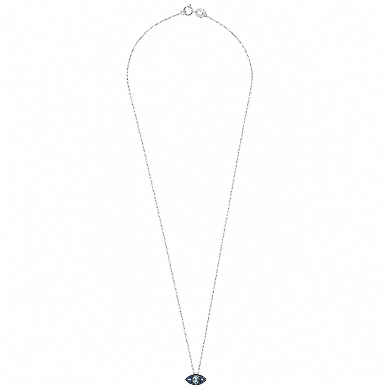 White Baguette Eye Necklace