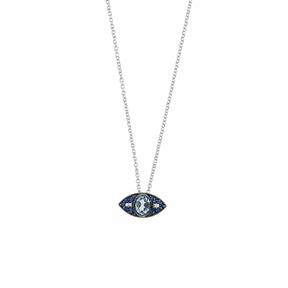 White Baguette Eye Necklace