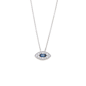 Blue Baguette Eye Necklace
