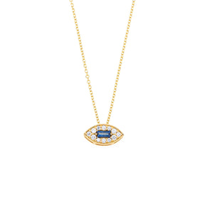 Blue Baguette Eye Necklace