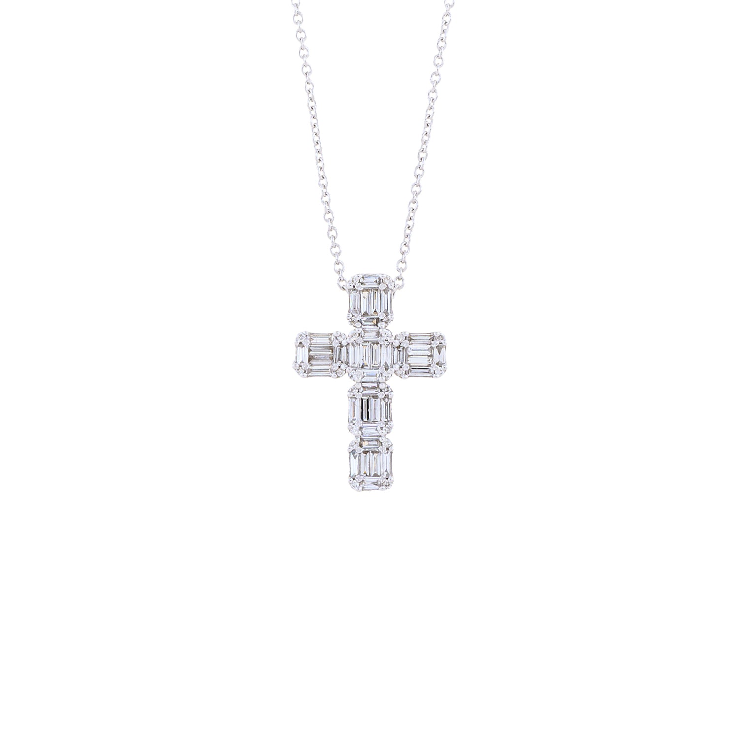 Tapered Diamond Cross Necklace