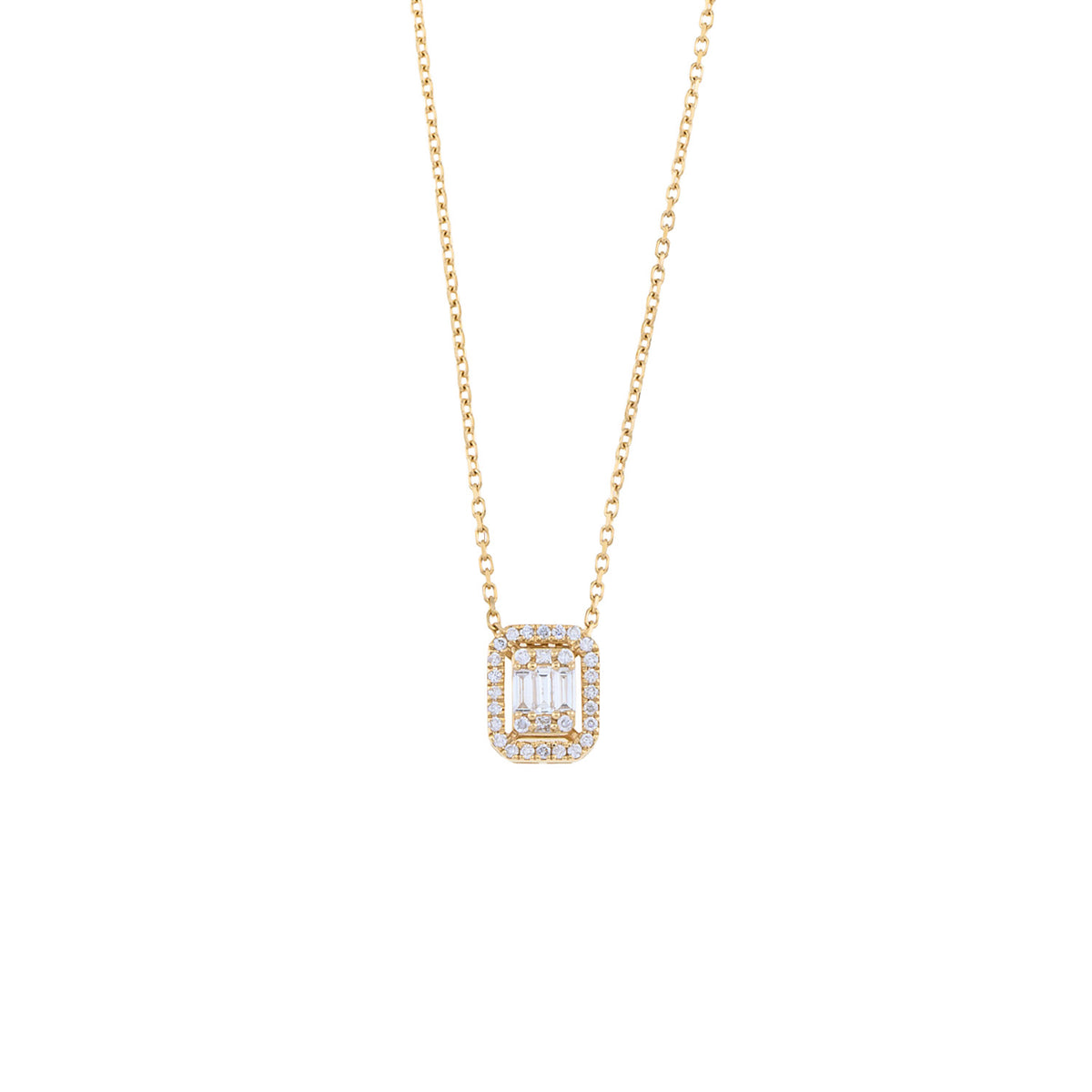 Rectangle Diamond Necklace