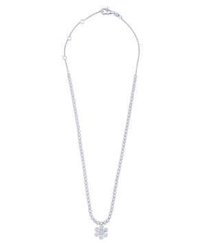 Flower Tennis Diamond Necklace