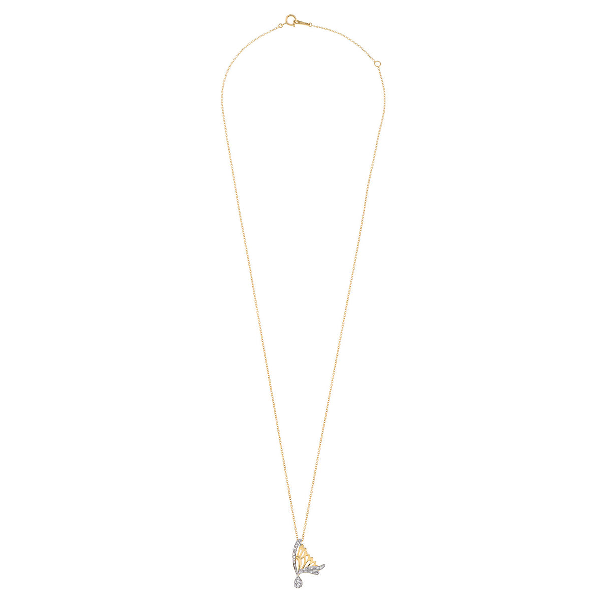 Diamond Drop Butterfly Necklace