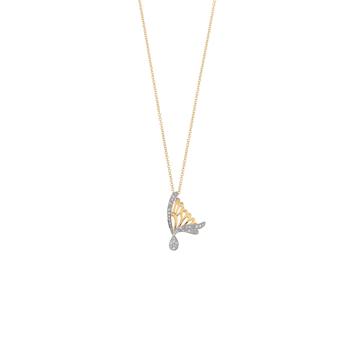 Diamond Drop Butterfly Necklace