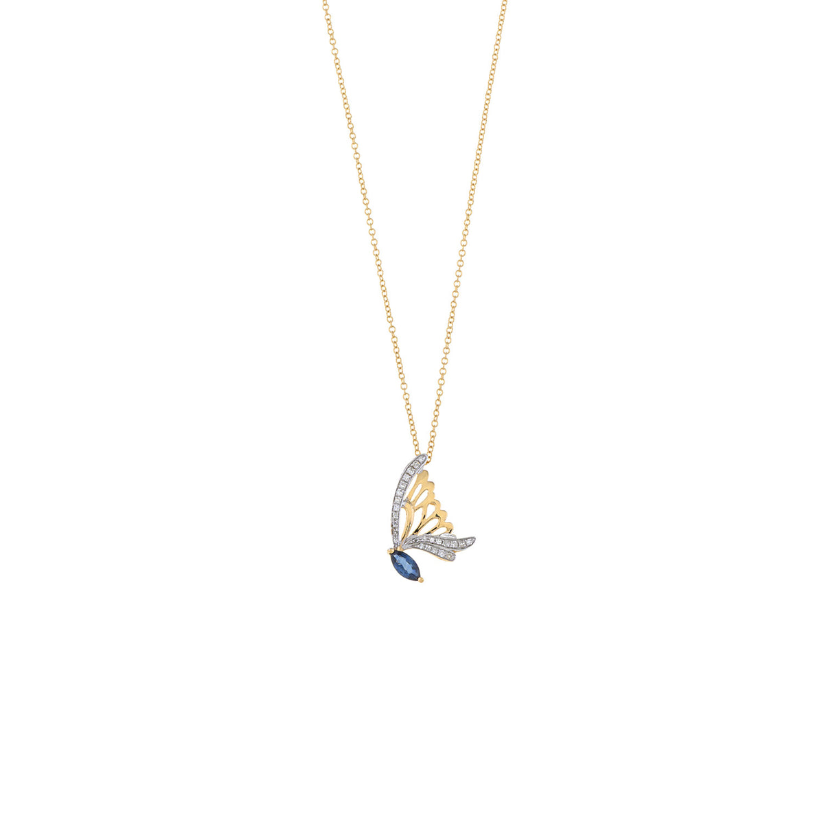 Sapphire Point Butterfly Necklace