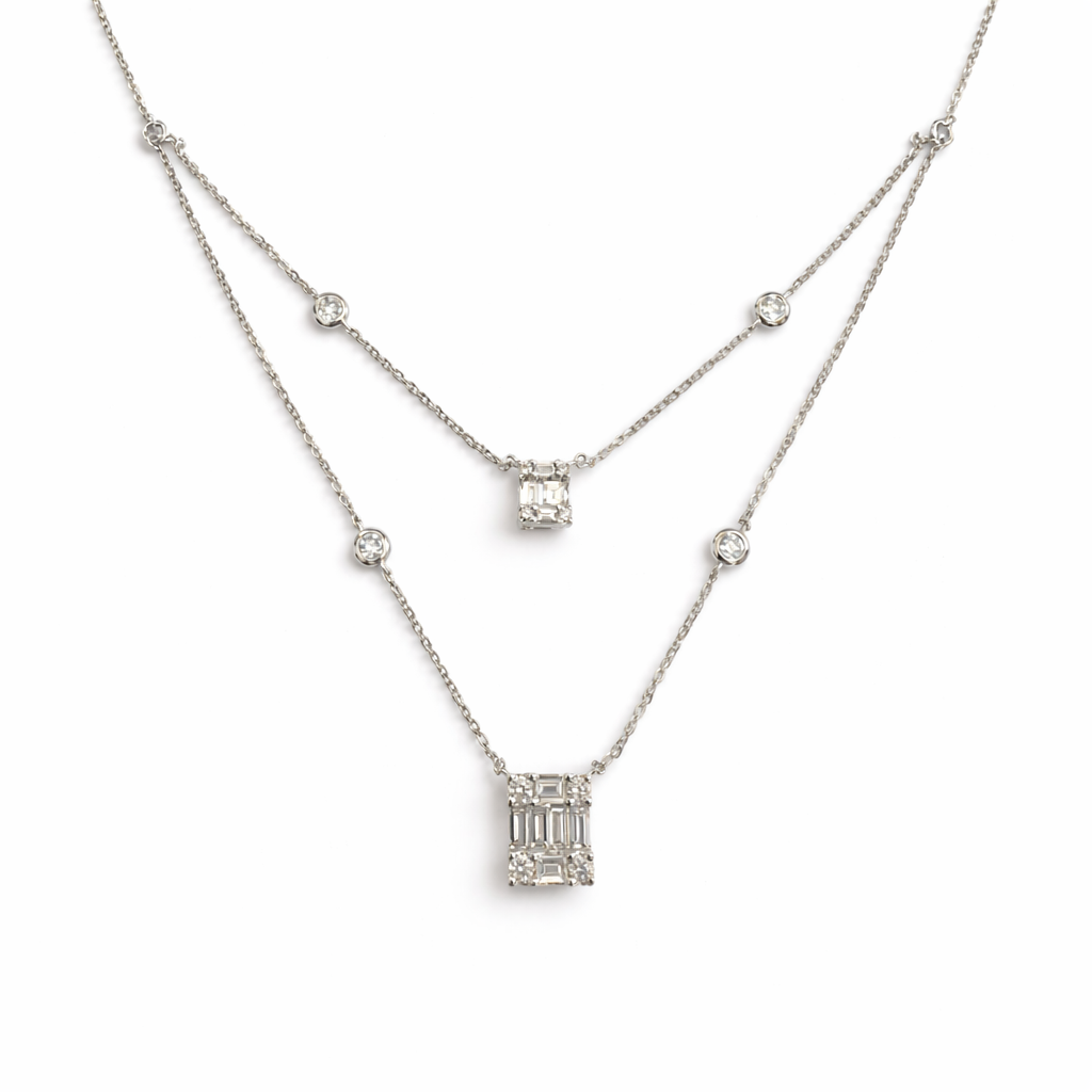 Double Chain Diamond Necklace