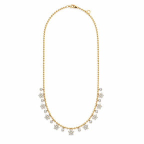 Hanging Stars and Circles Diamond Necklace