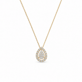 Pear Drop Halo Diamond Necklace