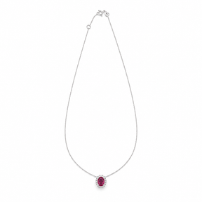 Oval Ruby and Diamond Necklace