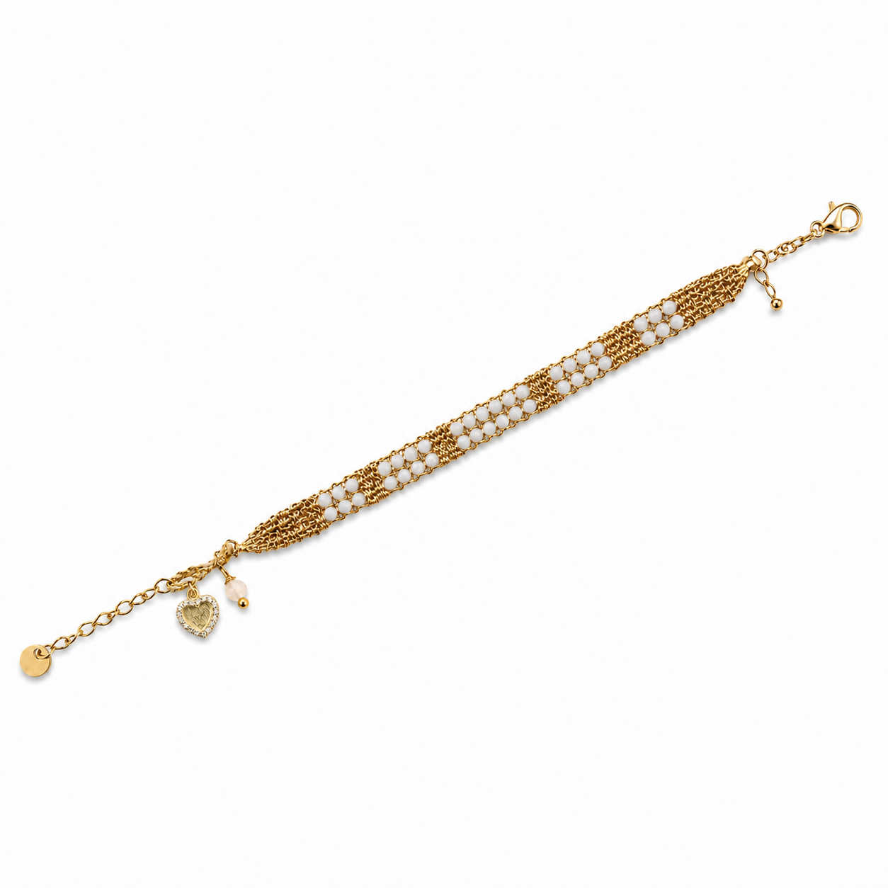 Heart on Beads Bracelet