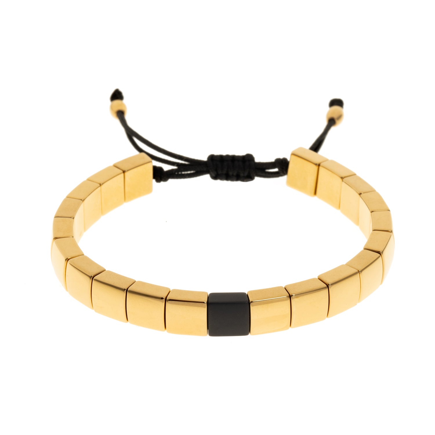 Black Block Golden Ceramic Bracelet