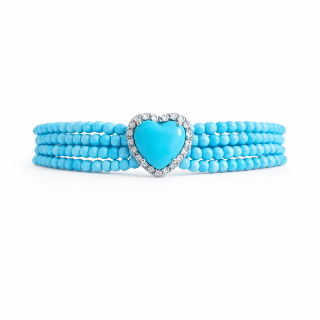 Turquoise Pop Heart Bracelet