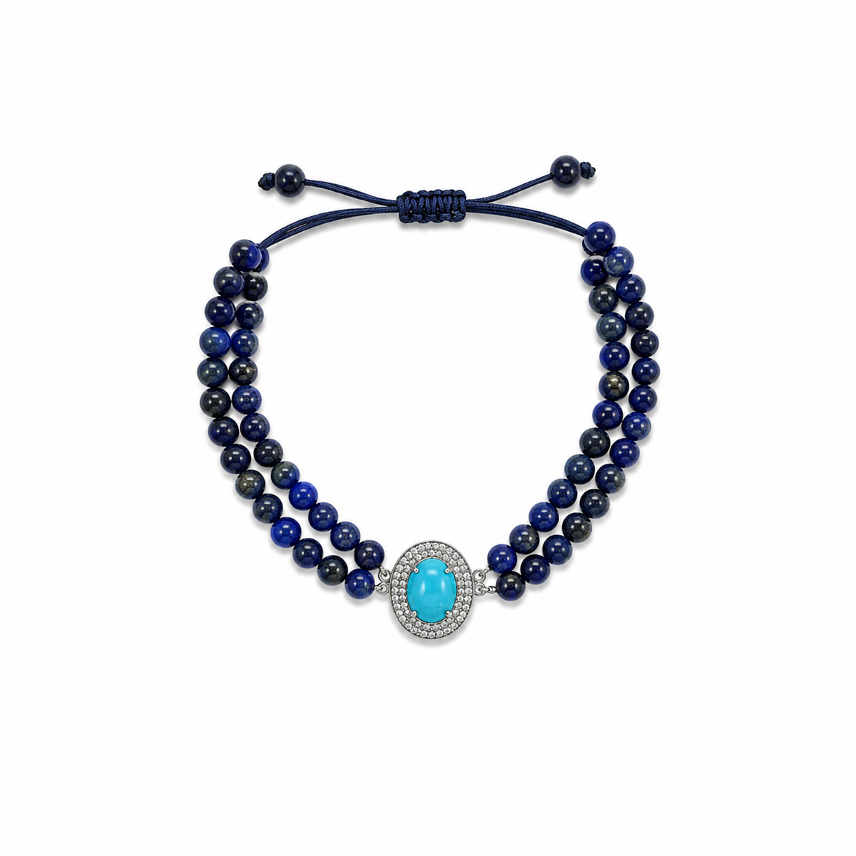 Oval Shaped Turquoise Beaded Bracelet